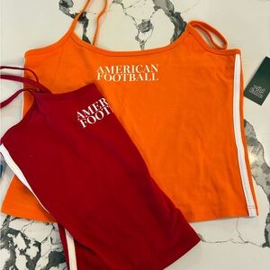 Wild Fable Red and Orange Football Tank Tops
